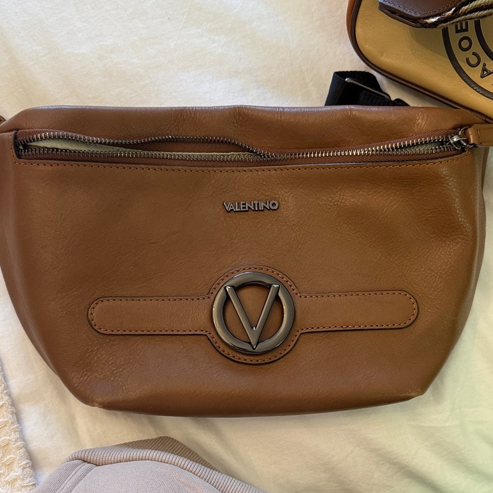 Valentino Tan Leather Crossbody Bag
